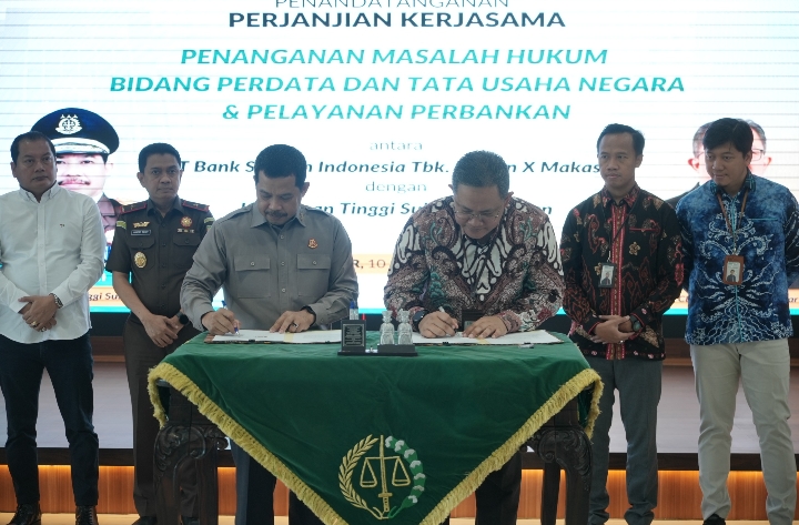 Kejati Sulsel dan BSI Tandatangani Kerjasama Penanganan Masalah Hukum serta Pelayanan Perbankan