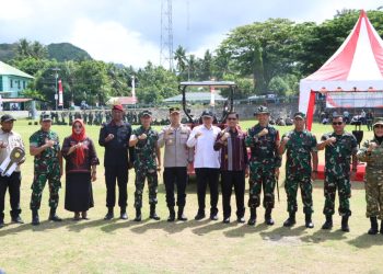 Kapolres Majene Hadiri Upacara Penutupan TMMD Ke-126 di Lapangan Betteng Pamboang