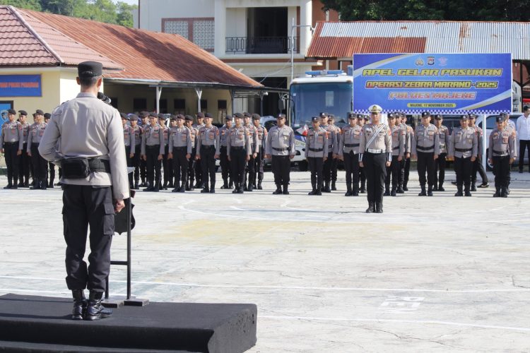 Polres Majene Resmi Mulai Operasi Zebra Marano 2025, Fokus Tekan Pelanggaran dan Kecelakaan Jelang Ops Lilin