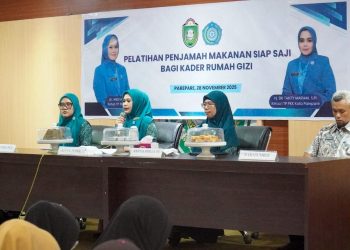 66 Kader Rumah Gizi Parepare Ikuti Pelatihan Penyajian Makanan Sehat dan Aman