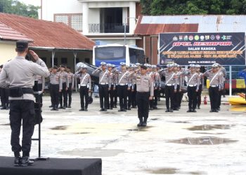 Polres Majene Gelar Apel Kesiapan Antisipasi Tanggap Darurat Bencana Hidrometeorologi