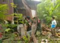 ANGIN KENCANG TERJANG MAJENE,DUA RUMAH WARGA TERTIMPA POHON KELAPA