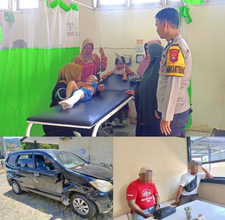Kesigapan Polsek Malunda Polres Majene Tangani Laka Lantas di Desa Lombong, Seorang Balita Alami Luka Serius