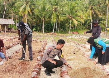 Sinergi Polres Majene dan Rutan Majene Dukung Ketahanan Pangan, Lahan Baru Kelompok Tani Antrabes Siap Ditanami