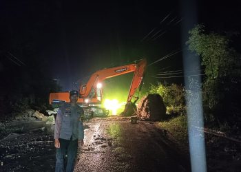 Longsor Batu Hambat Arus Lalu Lintas di Jalan Trans Sulawesi, Polsek Sendana Sigap Amankan Jalur