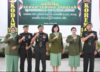 Serah Terima Jabatan di Korem 142/Tatag, Letkol Czi Aji Setyawan Resmi Pegang Tongkat Komando Dandim 1401/Majene