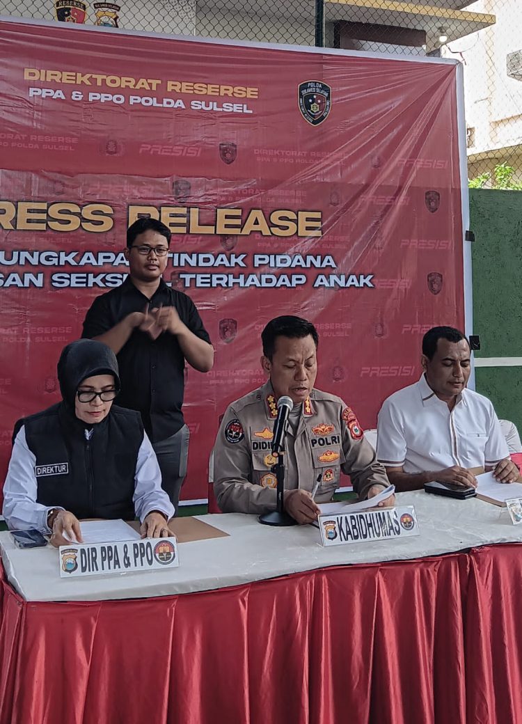 Ditres PPA dan PPO Polda Sulsel Gelar Konferensi Pers, Tiga Pelaku Kekerasan Seksual terhadap Anak Diamankan