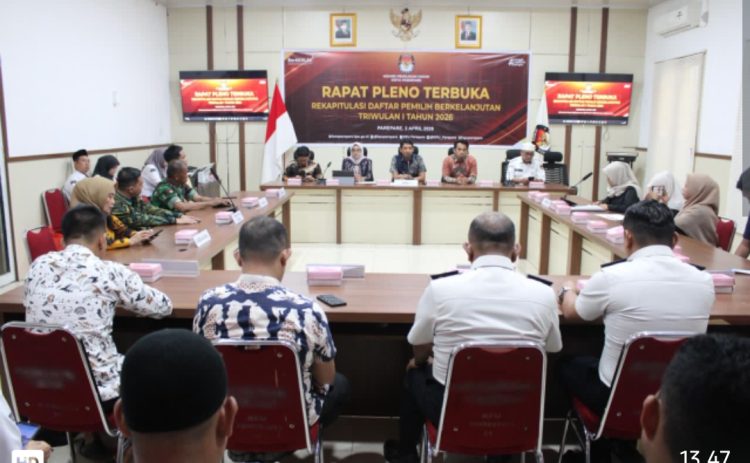 KPU Kota Parepare Gelar Rapat Pleno Terbuka Rekapitulasi DPB Triwulan I Tahun 2026