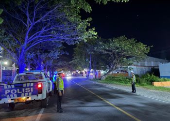 Patroli Blue Light Satlantas Polres Majene Antisipasi Balap Liar dan Pelanggaran Lalu Lintas Dimalam Hari