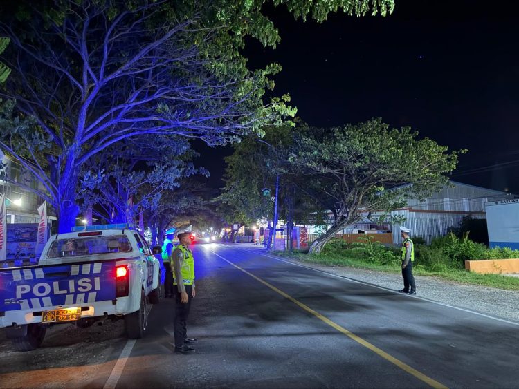 Patroli Blue Light Satlantas Polres Majene Antisipasi Balap Liar dan Pelanggaran Lalu Lintas Dimalam Hari