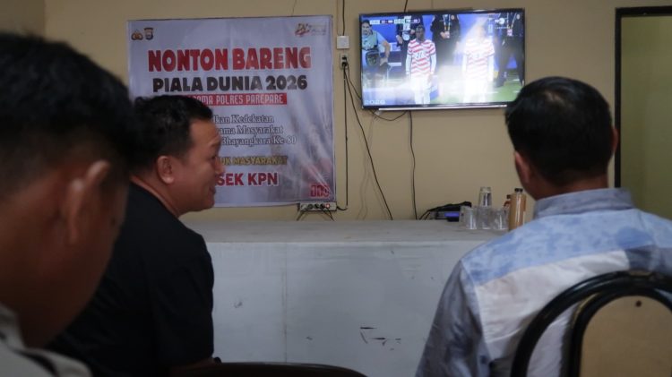 Polsek KPN Polres Parepare Gelar Nobar Piala Dunia 2026, Pererat Kedekatan Polri dan Masyarakat